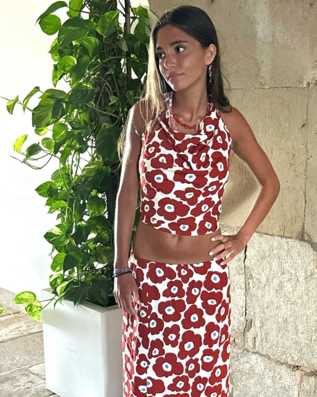 Top Halter Amapola Rojo