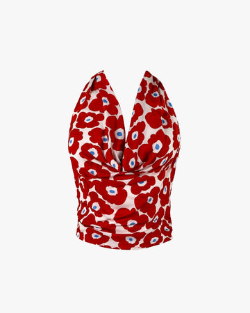 Top Halter Amapola Rojo
